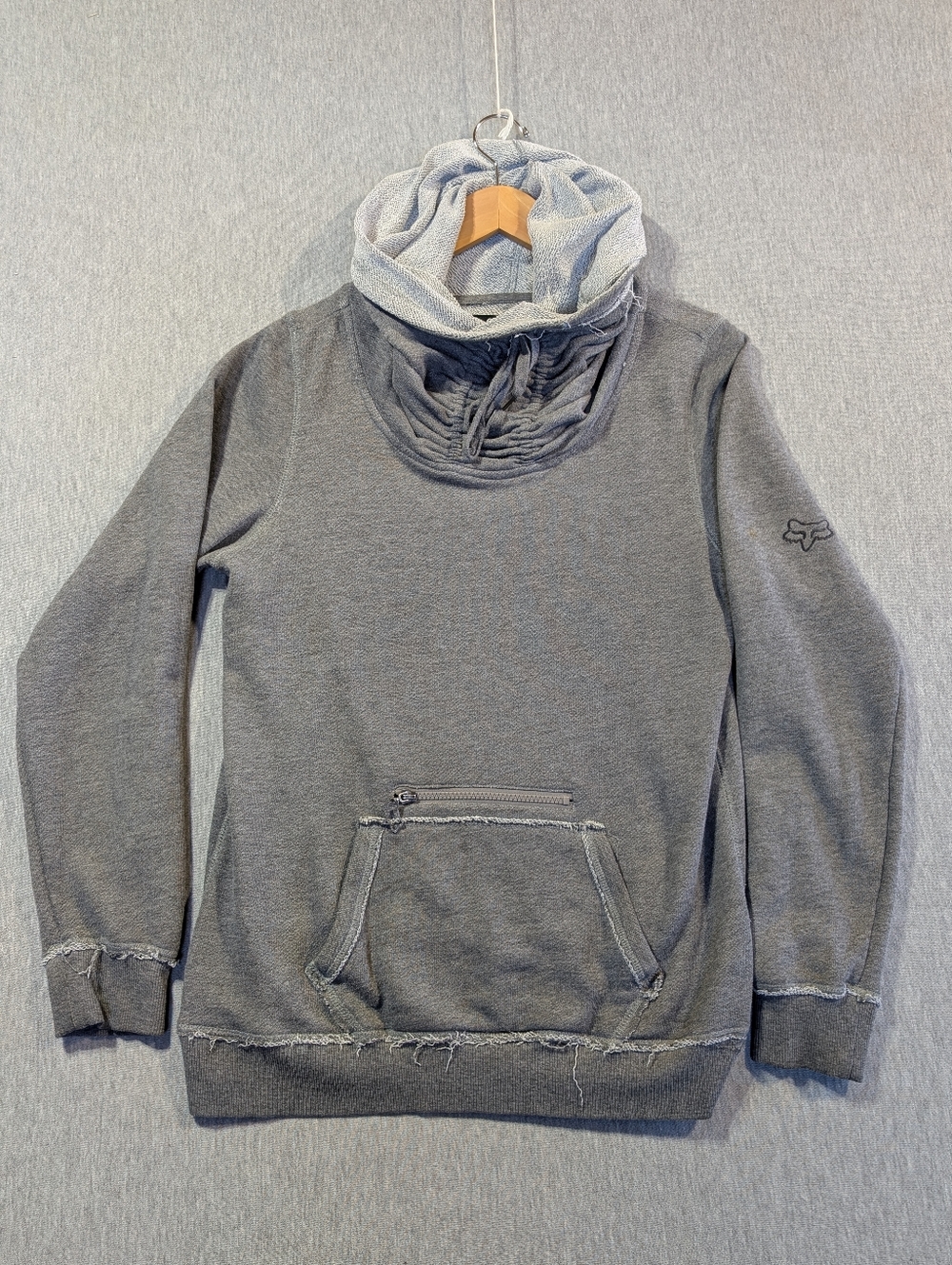 Fox Racing Pullover Hoodie Medium Gray Terry Cloth Material